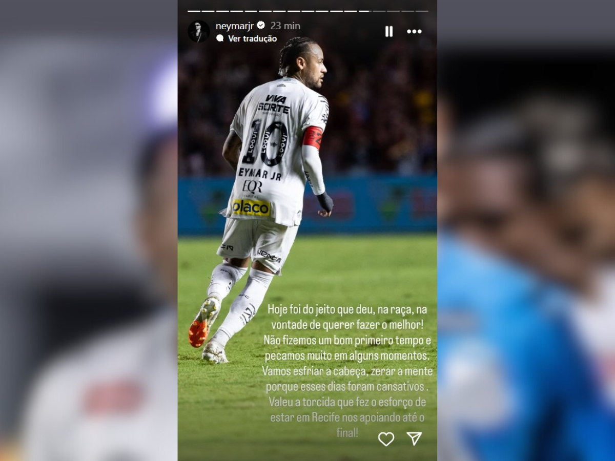 Após provocações em partida contra o Sport, Neymar Jr. se pronuncia: “Dias cansativos” Após provocações em partida contra o Sport, Neymar Jr. se pronuncia: “Dias cansativos”