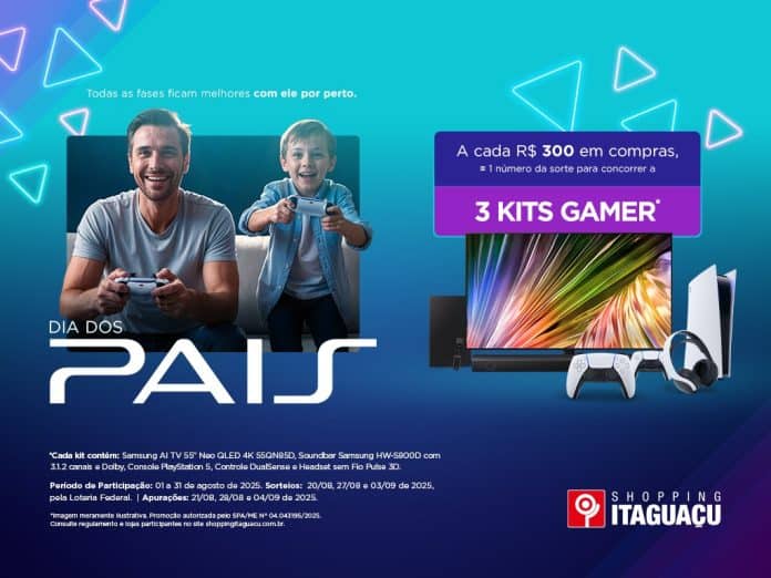 Shopping Itaguaçu em São José tem sorteio de Playstation 5 no Dia dos Pais Shopping Itaguaçu em São José tem sorteio de Playstation 5 no Dia dos Pais