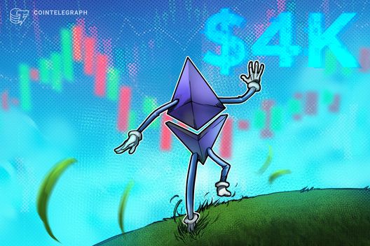 Preço do Ether atinge US$ 4.000 pela primeira vez desde dezembro de 2024 Preço do Ether atinge US$ 4.000 pela primeira vez desde dezembro de 2024