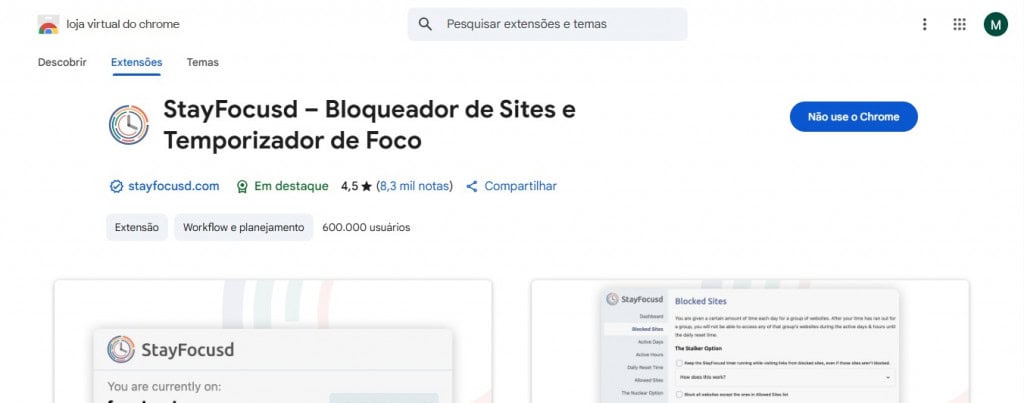 Ferramenta StayFocusd