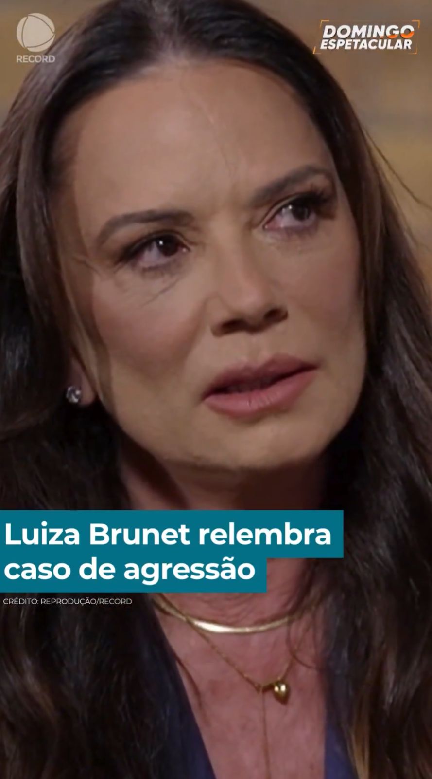 Cíntia Chagas e Luiza Brunet expõem marcas da violência no “Domingo Espetacular” Cíntia Chagas e Luiza Brunet expõem marcas da violência no “Domingo Espetacular”