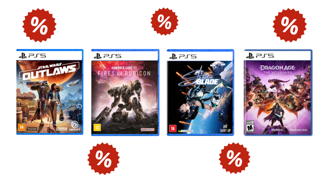 4 jogos para PS5 com até 68% de desconto na Amazon. Aproveite! 4 jogos para PS5 com até 68% de desconto na Amazon. Aproveite!