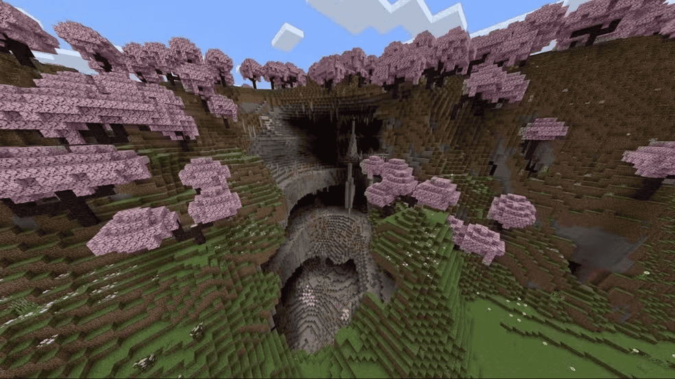 mapa de cerejeiras em minecraft